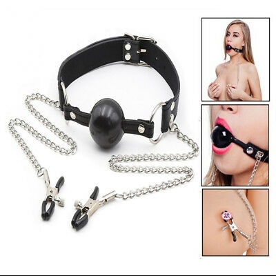Ball gag Nipple Clamps MORDAZA C/Pinzas Pezones 