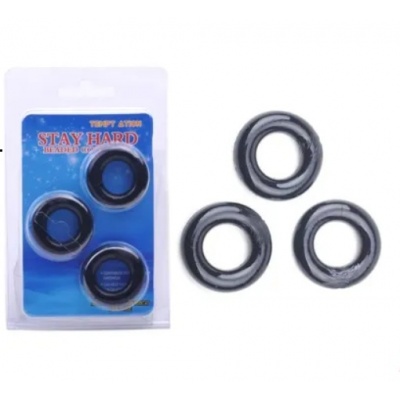 Triple Black Cockring Kit BL-00899B Placer a tu Medida